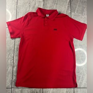 Helly Hansen Men’s Red 100%Polyamide Short Sleeve Polo Shirt Logo Knit Sz 2XL